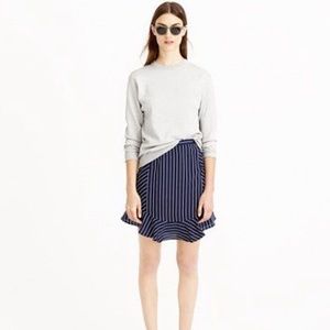 J.Crew Swing Skirt in Pinstripe